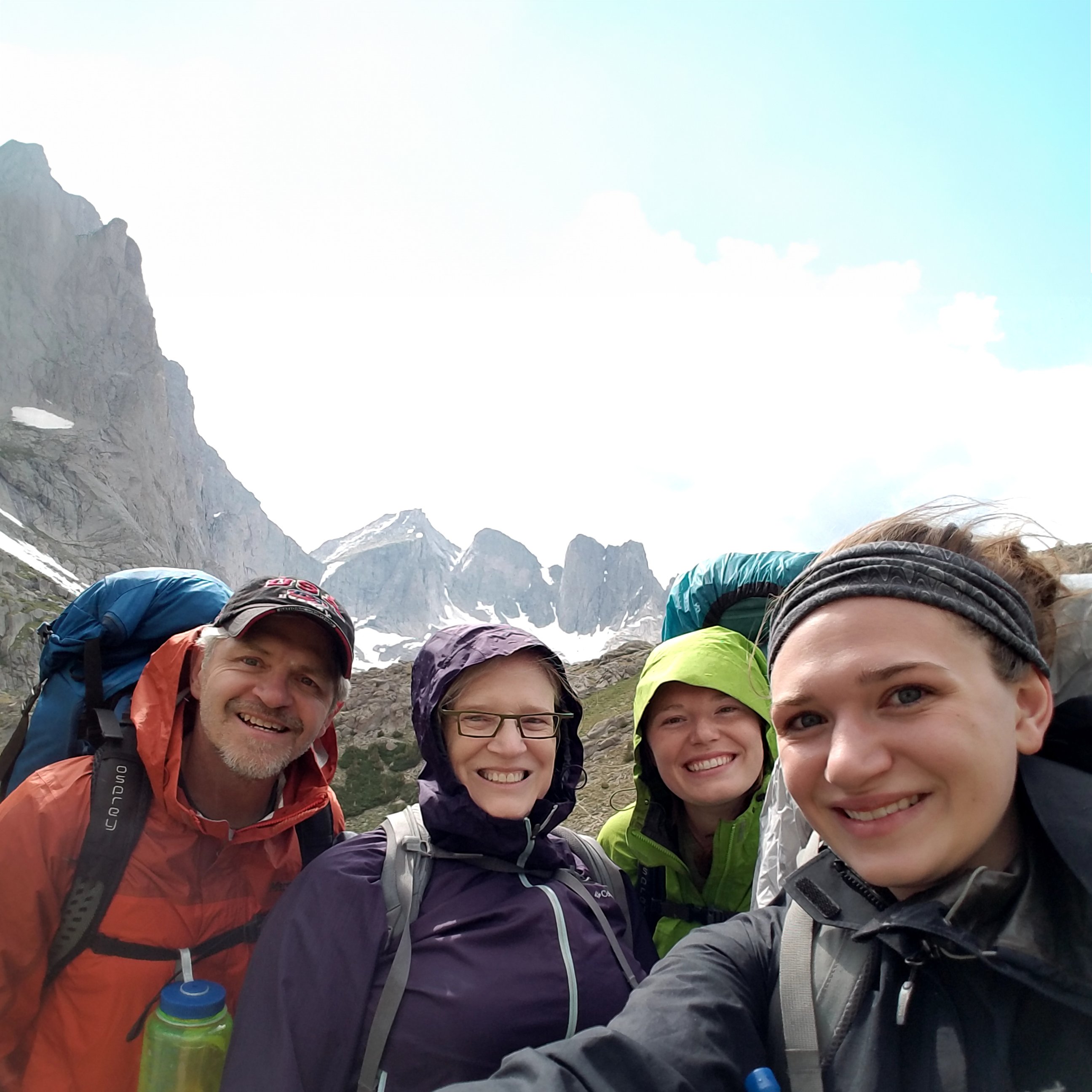 Tom Albin and his family at backpacking at Cirque of the Towers, Wind River, Wyoming