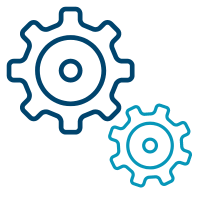 blue cogs icon