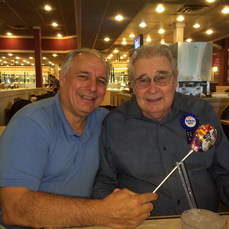 Don Southworth with his father Harry Southworth at the local buffet.