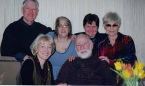 Fred Cohen, front right, with Barbara Coombs Lee and other friends and family