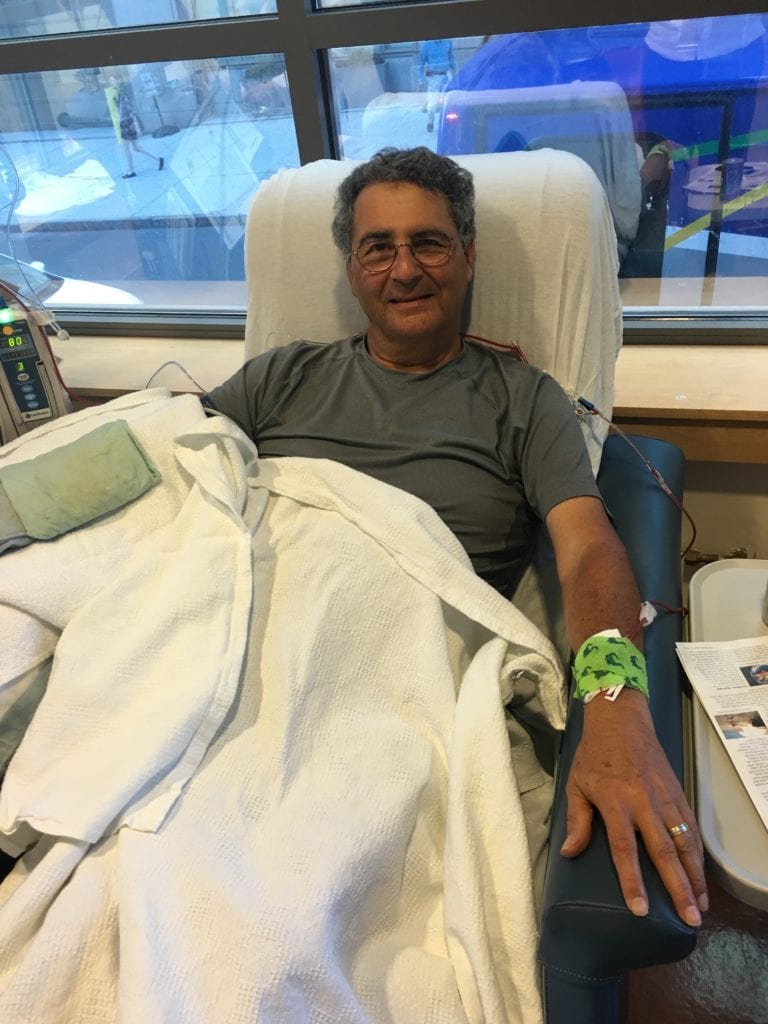 Roger Kligler pictured in his hospital bed