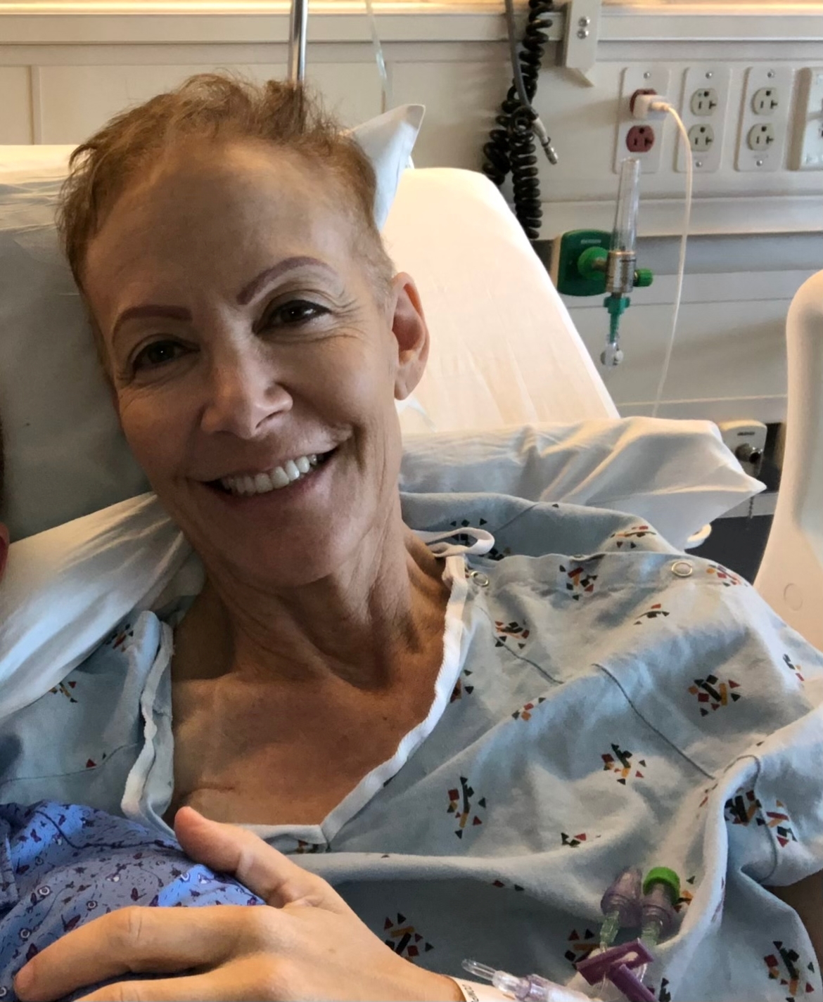Lynda Brooks Bracey in a hostpital bed